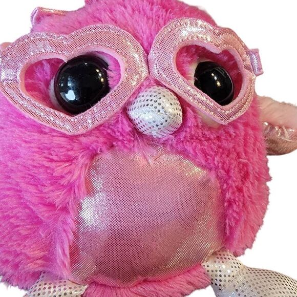 Aurora Chick with Heart Glasses Stuffed Animal Lovey with Bow Girly 6 inch Chick - Picture 3 of 5